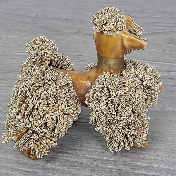 Vintage Brown Porcelain Spaghetti Poodle Dog Walking Figurine - Picture 4 of 7